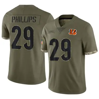 Cincinnati Bengals Men's Antonio Phillips Limited 2022 Salute To Service Jersey - Olive