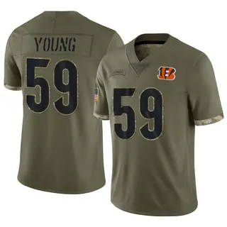 Cincinnati Bengals Men's Craig Young Limited 2022 Salute To Service Jersey - Olive