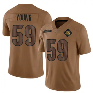 Cincinnati Bengals Men's Craig Young Limited 2023 Salute To Service Jersey - Brown