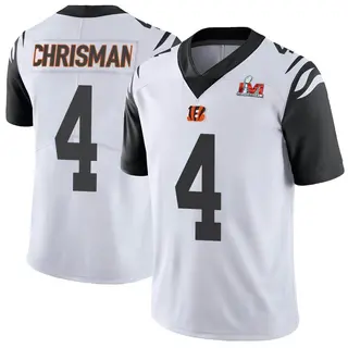 Cincinnati Bengals Men's Drue Chrisman Limited Color Rush Vapor Untouchable Super Bowl LVI Bound Jersey - White