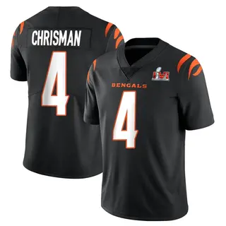 Cincinnati Bengals Men's Drue Chrisman Limited Team Color Vapor Untouchable Super Bowl LVI Bound Jersey - Black
