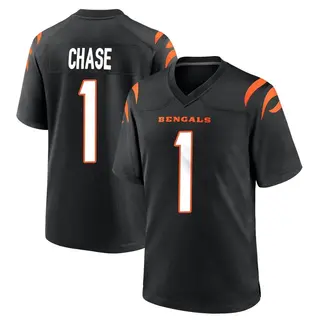 Cincinnati Bengals Men's Ja'Marr Chase Game Team Color Jersey - Black