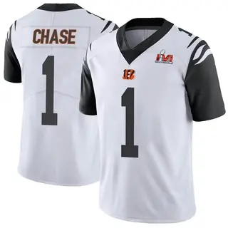 Cincinnati Bengals Men's Ja'Marr Chase Limited Color Rush Vapor Untouchable Super Bowl LVI Bound Jersey - White