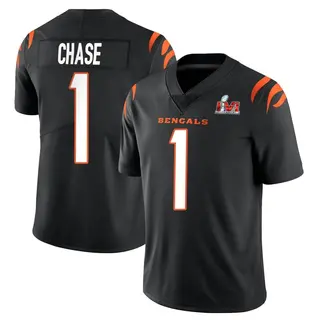 Cincinnati Bengals Men's Ja'Marr Chase Limited Team Color Vapor Untouchable Super Bowl LVI Bound Jersey - Black