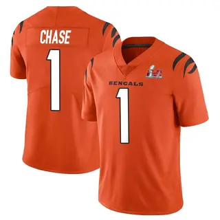 Cincinnati Bengals Men's Ja'Marr Chase Limited Vapor Untouchable Super Bowl LVI Bound Jersey - Orange