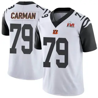 Cincinnati Bengals Men's Jackson Carman Limited Color Rush Vapor Untouchable Super Bowl LVI Bound Jersey - White