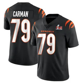 Cincinnati Bengals Men's Jackson Carman Limited Team Color Vapor Untouchable Super Bowl LVI Bound Jersey - Black