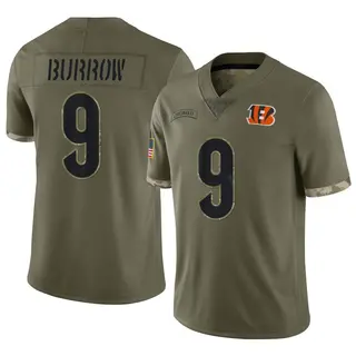 Cincinnati Bengals Men's Joe Burrow Limited 2022 Salute To Service Jersey - Olive