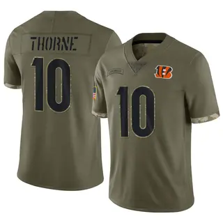 Cincinnati Bengals Men's Payton Thorne Limited 2022 Salute To Service Jersey - Olive