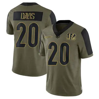 Cincinnati Bengals Men's Tacario Davis Limited 2021 Salute To Service Jersey - Olive