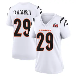 Cincinnati Bengals Women's Cam Taylor-Britt Game Super Bowl LVI Bound Jersey - White