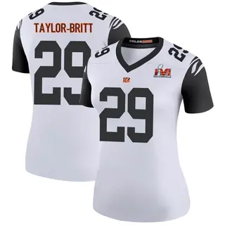 Cincinnati Bengals Women's Cam Taylor-Britt Legend Color Rush Super Bowl LVI Bound Jersey - White