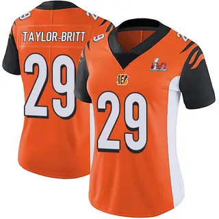 Cincinnati Bengals Women's Cam Taylor-Britt Limited Vapor Untouchable Super Bowl LVI Bound Jersey - Orange