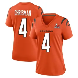 Cincinnati Bengals Women's Drue Chrisman Game Super Bowl LVI Bound Jersey - Orange