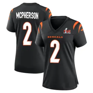 Cincinnati Bengals Women's Evan McPherson Game Team Color Super Bowl LVI Bound Jersey - Black