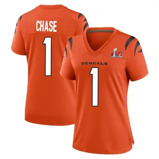 Cincinnati Bengals Women's Ja'Marr Chase Game Super Bowl LVI Bound Jersey - Orange