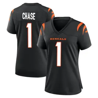 Cincinnati Bengals Women's Ja'Marr Chase Game Team Color Jersey - Black