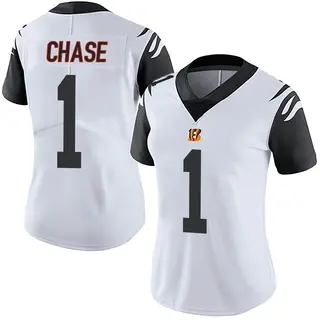 Cincinnati Bengals Women's Ja'Marr Chase Limited Color Rush Vapor Untouchable Jersey - White