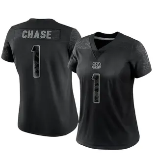 Cincinnati Bengals Women's Ja'Marr Chase Limited Reflective Jersey - Black
