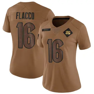 Cincinnati Bengals Women's Joe Flacco Limited 2023 Salute To Service Jersey - Brown