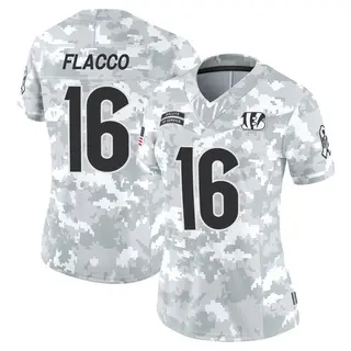 Cincinnati Bengals Women's Joe Flacco Limited 2024 Salute to Service Jersey - Arctic Camo