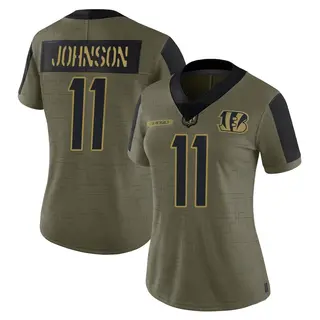 Cincinnati Bengals Women's Josh Johnson Limited 2021 Salute To Service Jersey - Olive