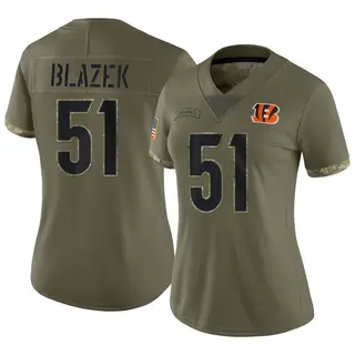 Cincinnati Bengals Women's Justin Blazek Limited 2022 Salute To Service Jersey - Olive