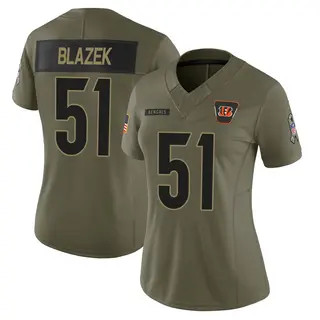 Cincinnati Bengals Women's Justin Blazek Limited 2025 Salute to Service Jersey - Olive