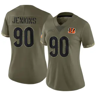 Cincinnati Bengals Women's Kris Jenkins Jr. Limited 2022 Salute To Service Jersey - Olive