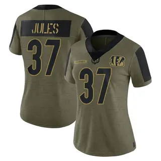 Cincinnati Bengals Women's PJ Jules Limited 2021 Salute To Service Jersey - Olive