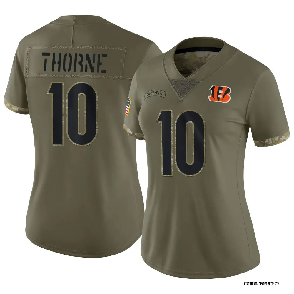 Cincinnati Bengals Women's Payton Thorne Limited 2022 Salute To Service Jersey - Olive