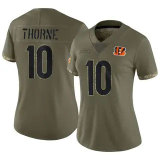 Cincinnati Bengals Women's Payton Thorne Limited 2022 Salute To Service Jersey - Olive