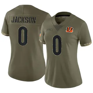 Cincinnati Bengals Women's Raymond Jackson Limited 2022 Salute To Service Jersey - Olive