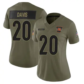 Cincinnati Bengals Women's Tacario Davis Limited 2025 Salute to Service Jersey - Olive