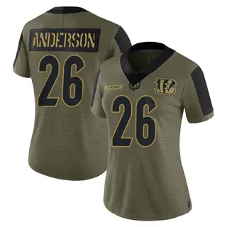 Cincinnati Bengals Women's Tycen Anderson Limited 2021 Salute To Service Jersey - Olive