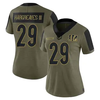 Cincinnati Bengals Women's Vernon Hargreaves III Limited 2021 Salute To Service Jersey - Olive