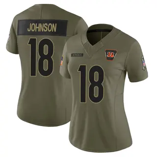 Cincinnati Bengals Women's Xavier Johnson Limited 2025 Salute to Service Jersey - Olive