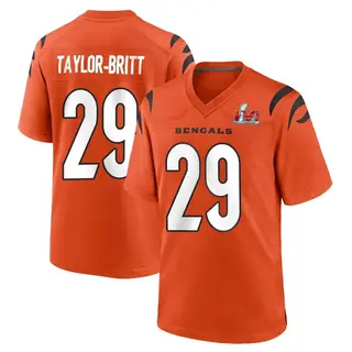 Cincinnati Bengals Youth Cam Taylor-Britt Game Super Bowl LVI Bound Jersey - Orange