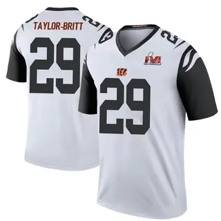 Cincinnati Bengals Youth Cam Taylor-Britt Legend Color Rush Super Bowl LVI Bound Jersey - White