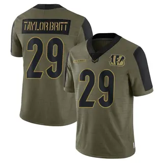 Cincinnati Bengals Youth Cam Taylor-Britt Limited 2021 Salute To Service Jersey - Olive