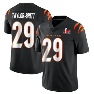 Cincinnati Bengals Youth Cam Taylor-Britt Limited Team Color Vapor Untouchable Super Bowl LVI Bound Jersey - Black