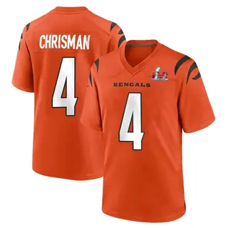 Cincinnati Bengals Youth Drue Chrisman Game Super Bowl LVI Bound Jersey - Orange