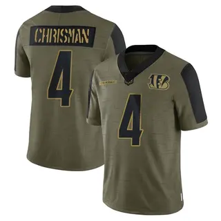 Cincinnati Bengals Youth Drue Chrisman Limited 2021 Salute To Service Jersey - Olive