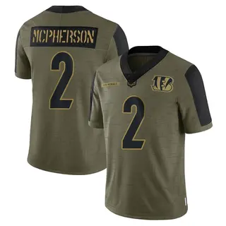 Cincinnati Bengals Youth Evan McPherson Limited 2021 Salute To Service Jersey - Olive