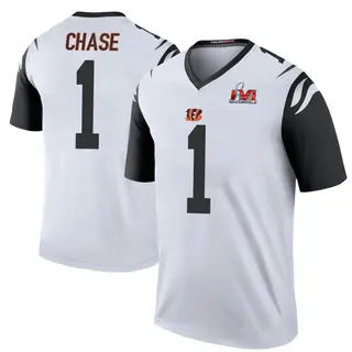 Cincinnati Bengals Youth Ja'Marr Chase Legend Color Rush Super Bowl LVI Bound Jersey - White