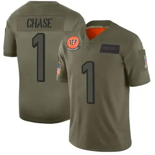 Cincinnati Bengals Youth Ja'Marr Chase Limited 2019 Salute to Service Jersey - Camo
