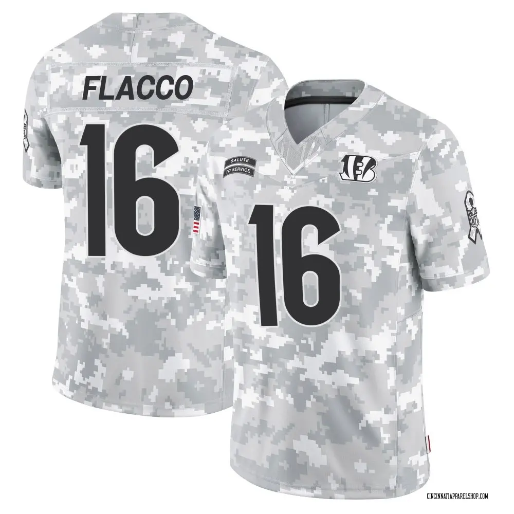 Cincinnati Bengals Youth Joe Flacco Limited 2024 Salute to Service Jersey - Arctic Camo