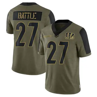 Cincinnati Bengals Youth Jordan Battle Limited 2021 Salute To Service Jersey - Olive