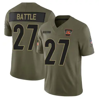 Cincinnati Bengals Youth Jordan Battle Limited 2025 Salute to Service Jersey - Olive