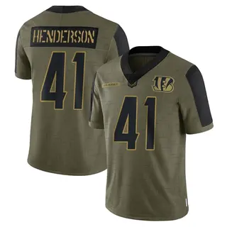 Cincinnati Bengals Youth Trayvon Henderson Limited 2021 Salute To Service Jersey - Olive